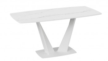 Стол раздвижной «Фабио» Тип 1 (Белый мрамор матовый) в Мирном - mirnyj.mebel54.com | фото