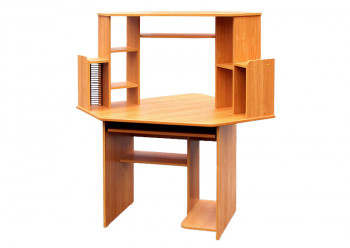 Угловой компьютерный стол (Вишня Оксфорд) в Мирном - mirnyj.mebel54.com | фото