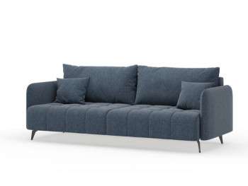 Валериан диван трёхместный прямой Синий, ткань RICO FLEX 101 в Мирном - mirnyj.mebel54.com | фото