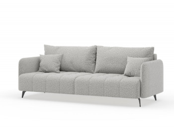 Валериан диван трёхместный прямой Светло-серый, ткань RICO FLEX 108 в Мирном - mirnyj.mebel54.com | фото